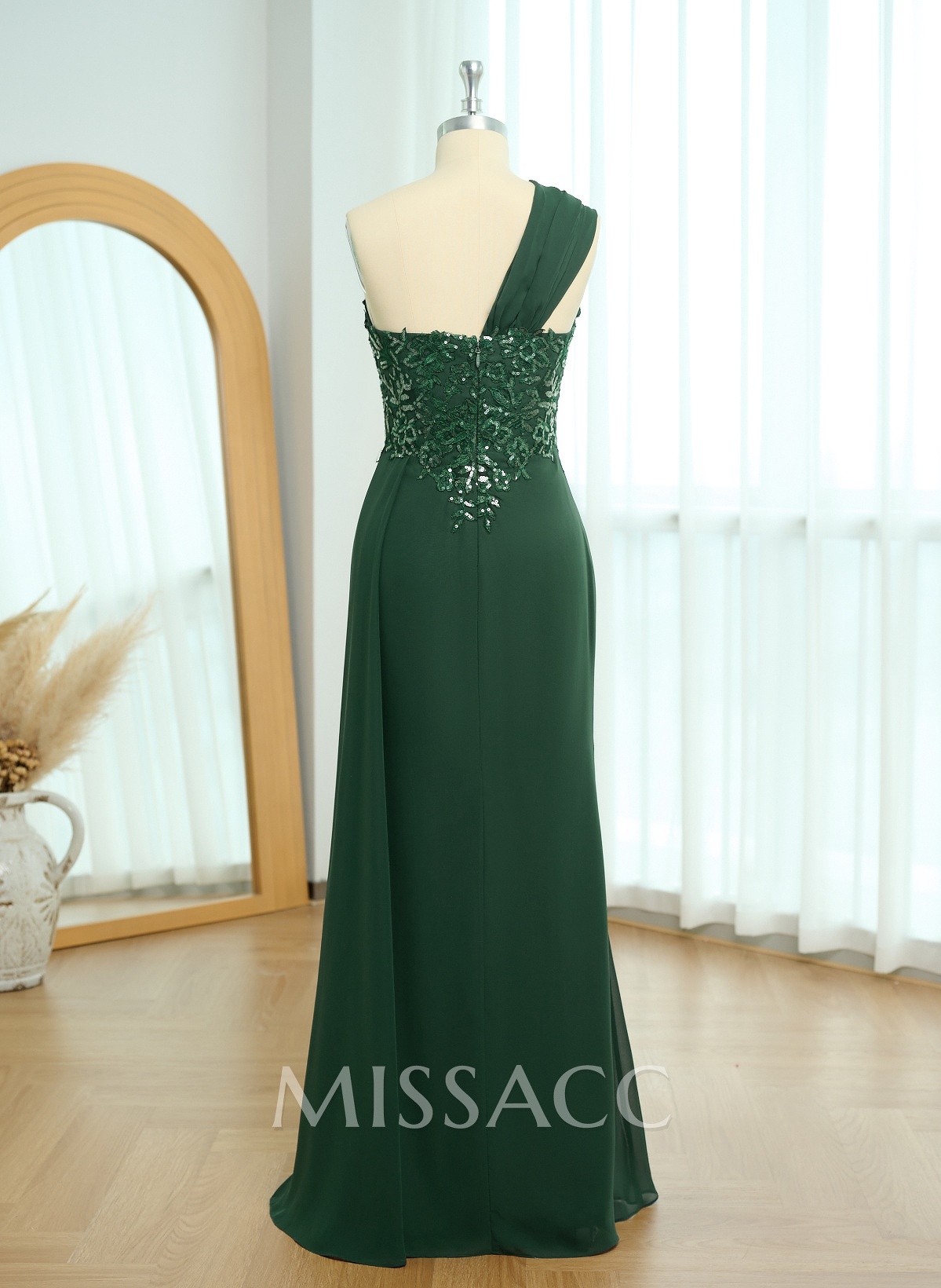 Sheath/Column Chiffon Mother Of The Bride Dresses With Lace/High Split