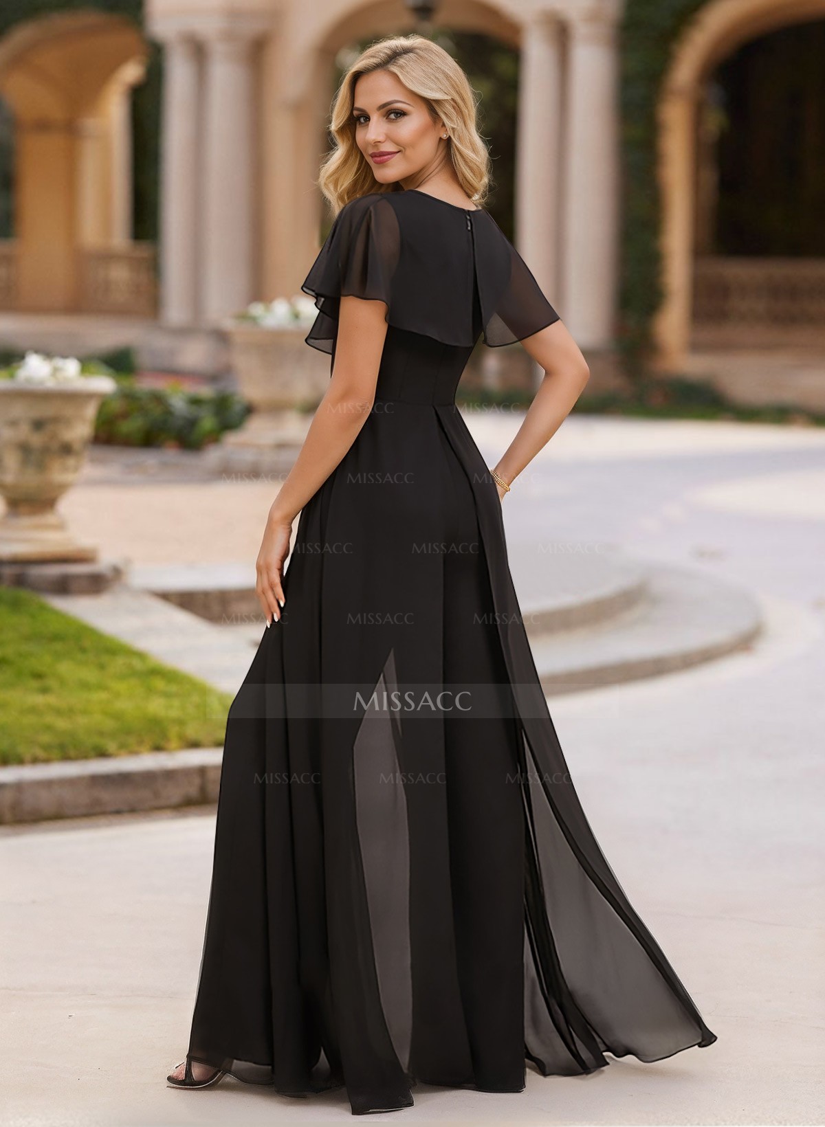 Jumpsuit/Pantsuit V-Neck Floor-Length Chiffon Mother Of The Bride Dresses