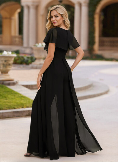 Jumpsuit/Pantsuit V-Neck Floor-Length Chiffon Mother Of The Bride Dresses