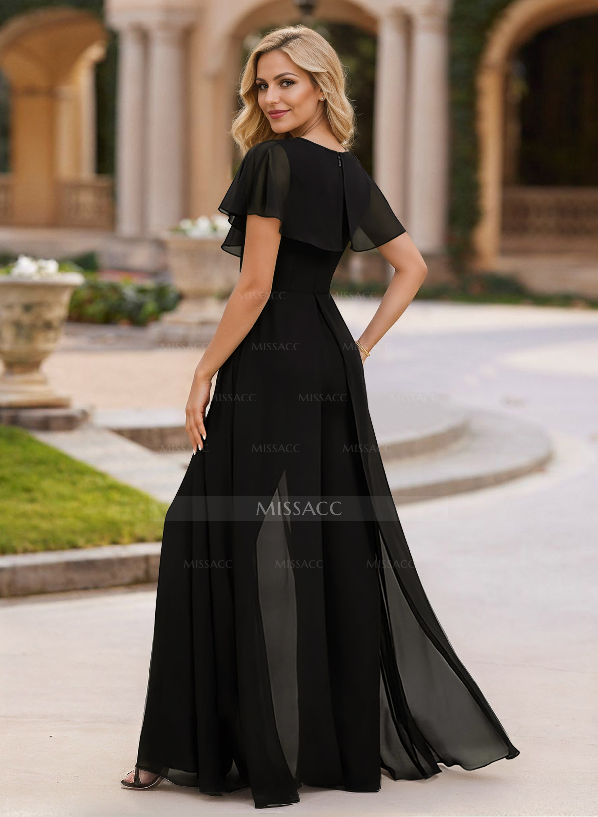Jumpsuit/Pantsuit V-Neck Floor-Length Chiffon Mother Of The Bride Dresses