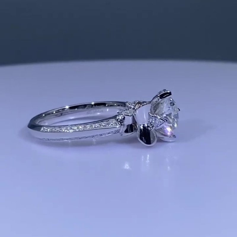 Round Cut Luxury Art 925 Sterling Silver Wedding Ring