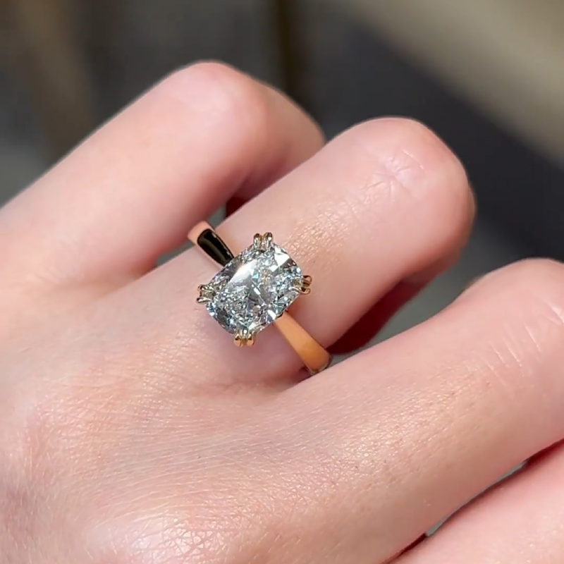 Elegant Radiant Cut Simulated Diamond Engagement Ring