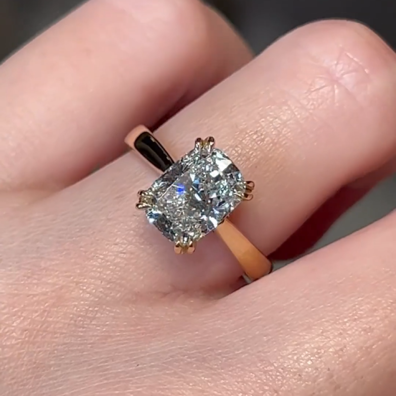 Elegant Radiant Cut Simulated Diamond Engagement Ring