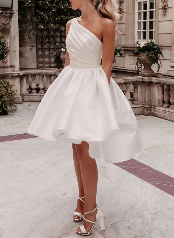 knee length dresses for ladies boho wedding dresses A-line deep V-Neck straps lace short sleeve bridal gown  for beach wedding with sweep train – Dbrbridal main image 0