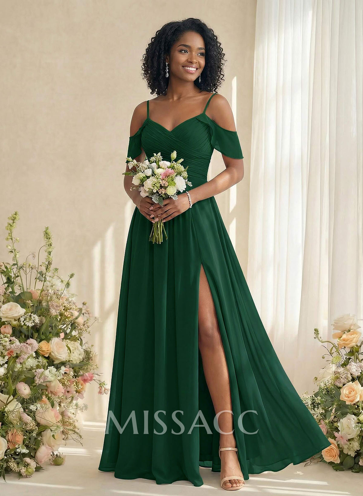 A-Line V-Neck Sleeveless Floor-Length Chiffon(Non-Stretch) Brides Dress A-Line V-Neck Sleeveless Floor-Length Chiffon(Non-Stretch) Brides Dress