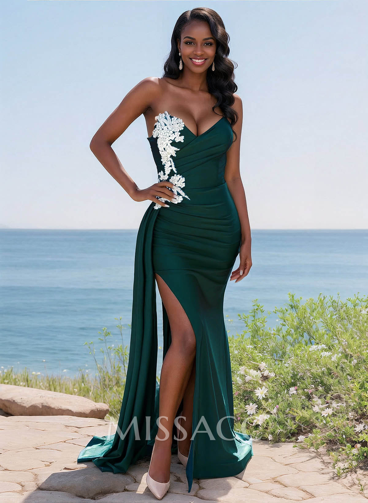 Trumpet/Mermaid Sweetheart Stretch Satin Knit Bridesmaid Dresses With High Split Trumpet/Mermaid Sweetheart Stretch Satin Knit Bridesmaid Dresses With High Split
