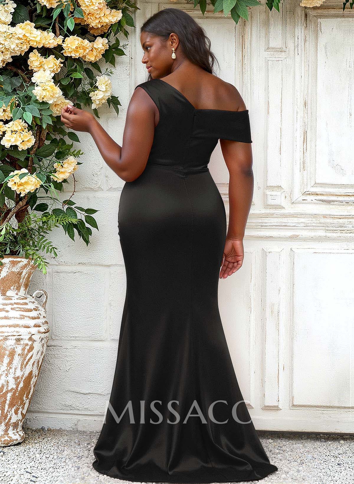 Trumpet/Mermaid Asymmetrical Sweep Train Charmeuse Bridesmaid Dresses