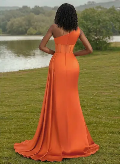 missacc bridesmaid dresses Long Satin Bridesmaid Dresses V Neck Split