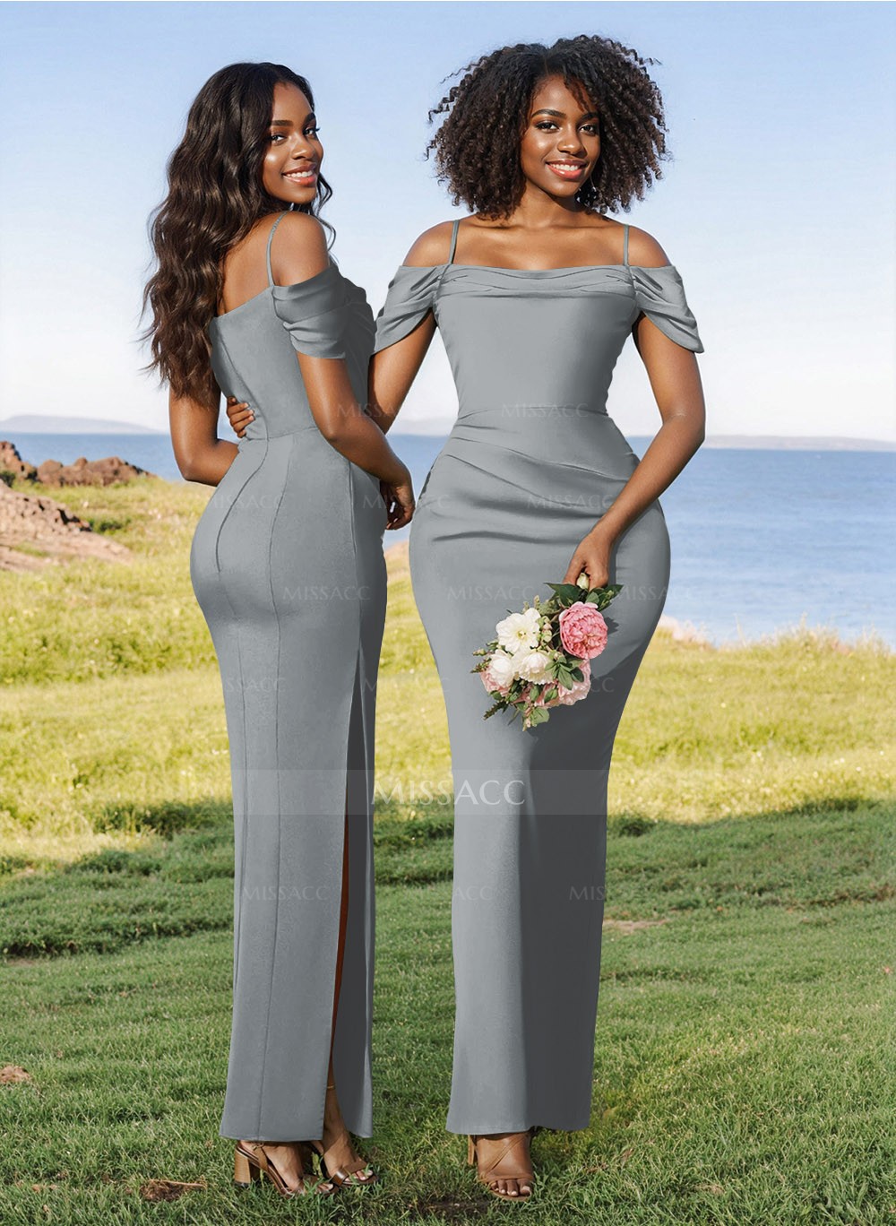 Sheath/Column Off-The-Shoulder Elastic Satin(Slight Stretch