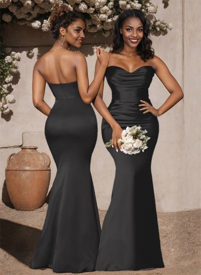 Trumpet/Mermaid Sweetheart Sleeveless Silk Like Satin Bridesmaid Dress