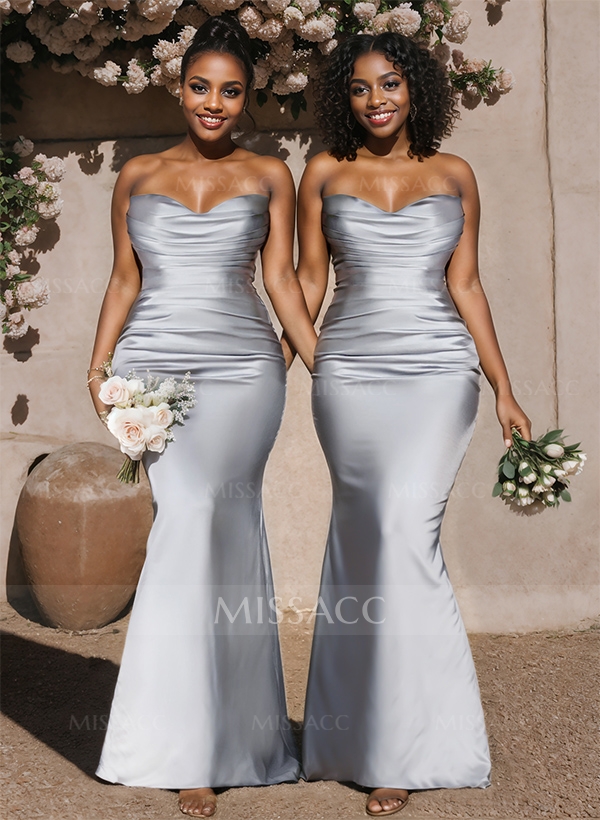 Trumpet/Mermaid Sweetheart Sleeveless Silk Like Satin Bridesmaid Dress