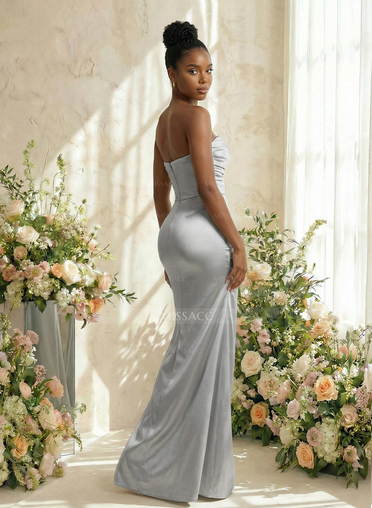 Trumpet/Mermaid Sweetheart Sleeveless Silk Like Satin Bridesmaid Dress