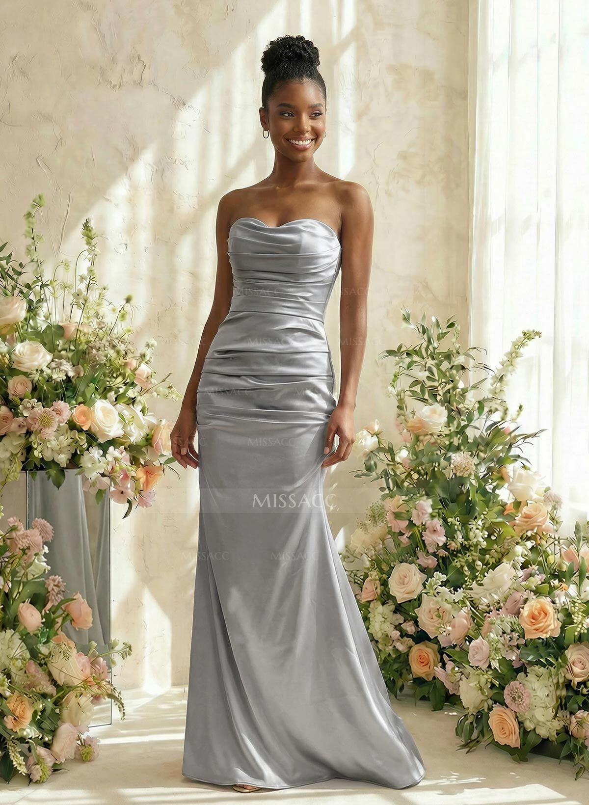 Trumpet/Mermaid Sweetheart Sleeveless Silk Like Satin Bridesmaid Dress