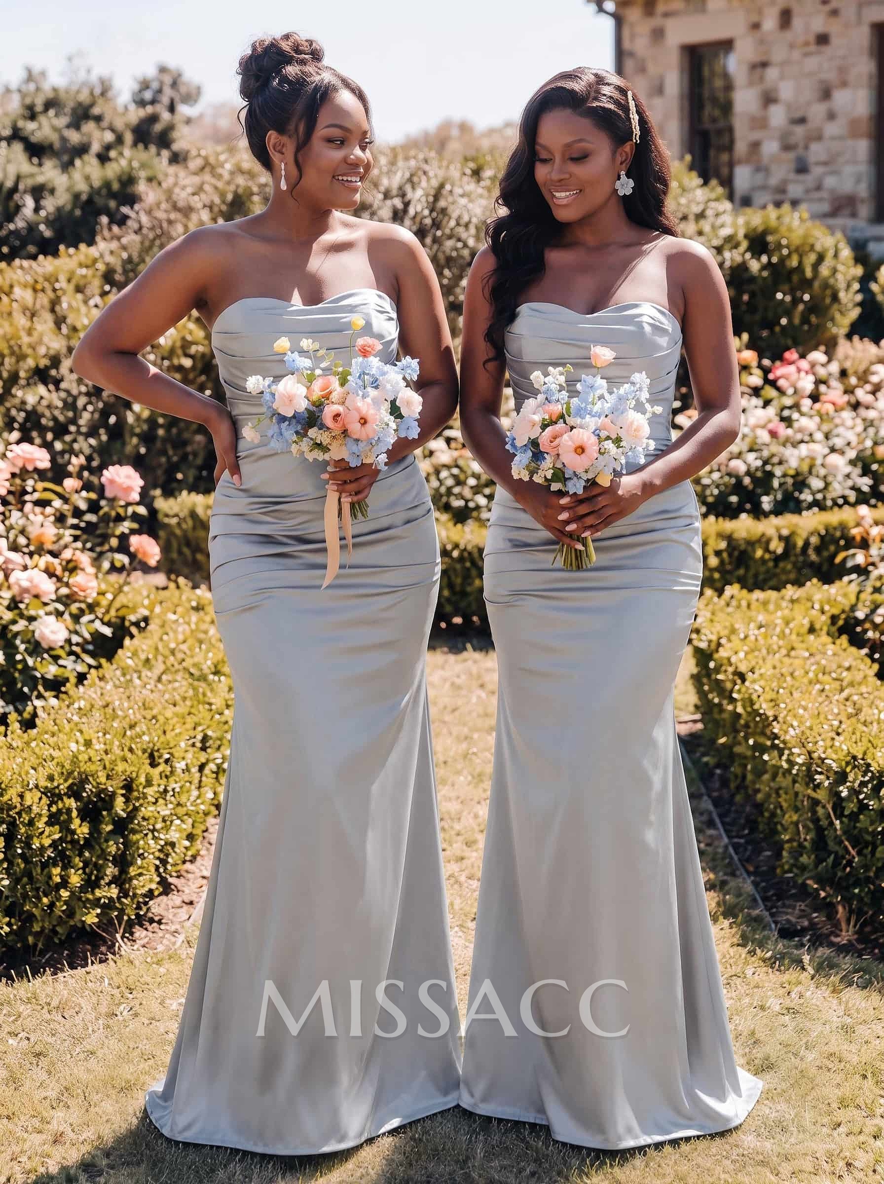 Trumpet/Mermaid Sweetheart Sleeveless Silk Like Satin Bridesmaid Dress