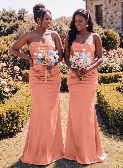 Trumpet/Mermaid Sweetheart Sleeveless Silk Like Satin Bridesmaid Dress