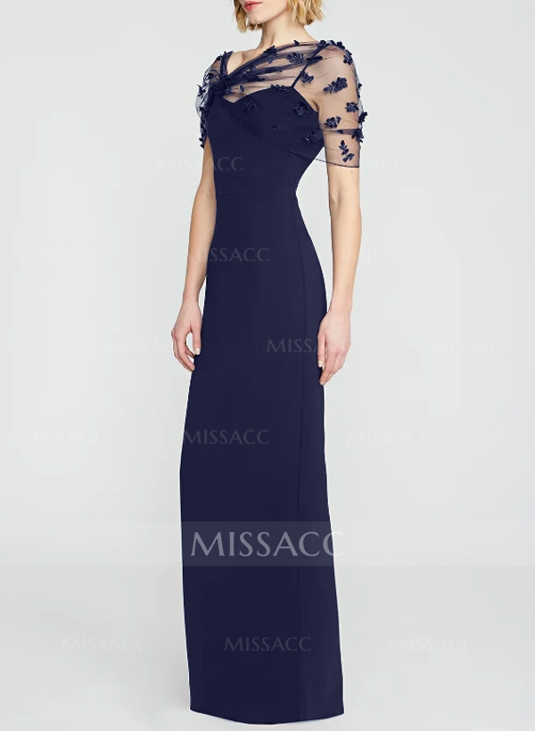 Sheath/Column Asymmetrical Sleeveless Floor-Length Elastic Satin Evening Dresses