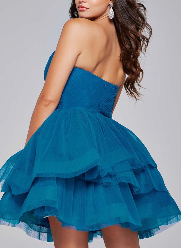 Ball-Gown Sweetheart Sleeveless Tulle Homecoming Dresses