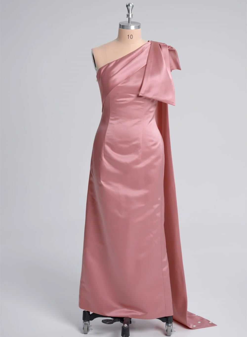 Sheath/Column One-Shoulde Satin Mother Of The Bride Dresses With Bow(s)