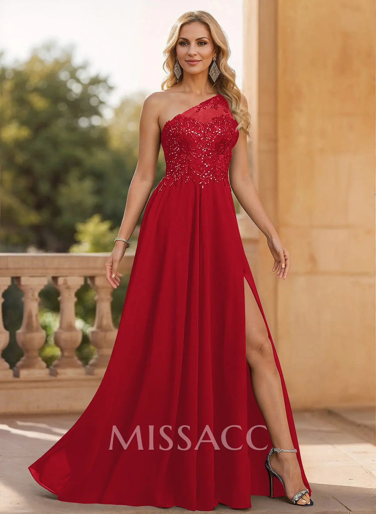 A-Line One-Shoulder Chiffon Mother Of The Bride Dresses With