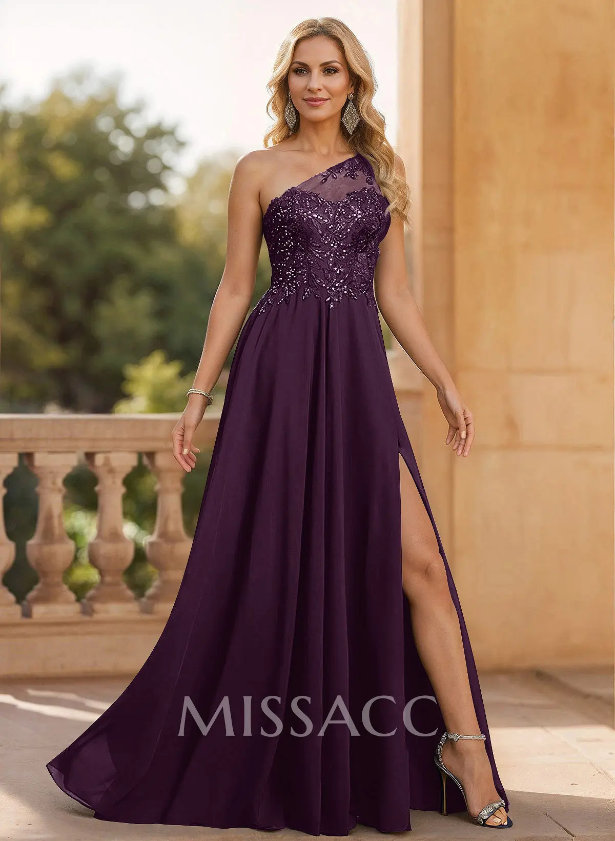 A-Line One-Shoulder Chiffon Mother Of The Bride Dresses With