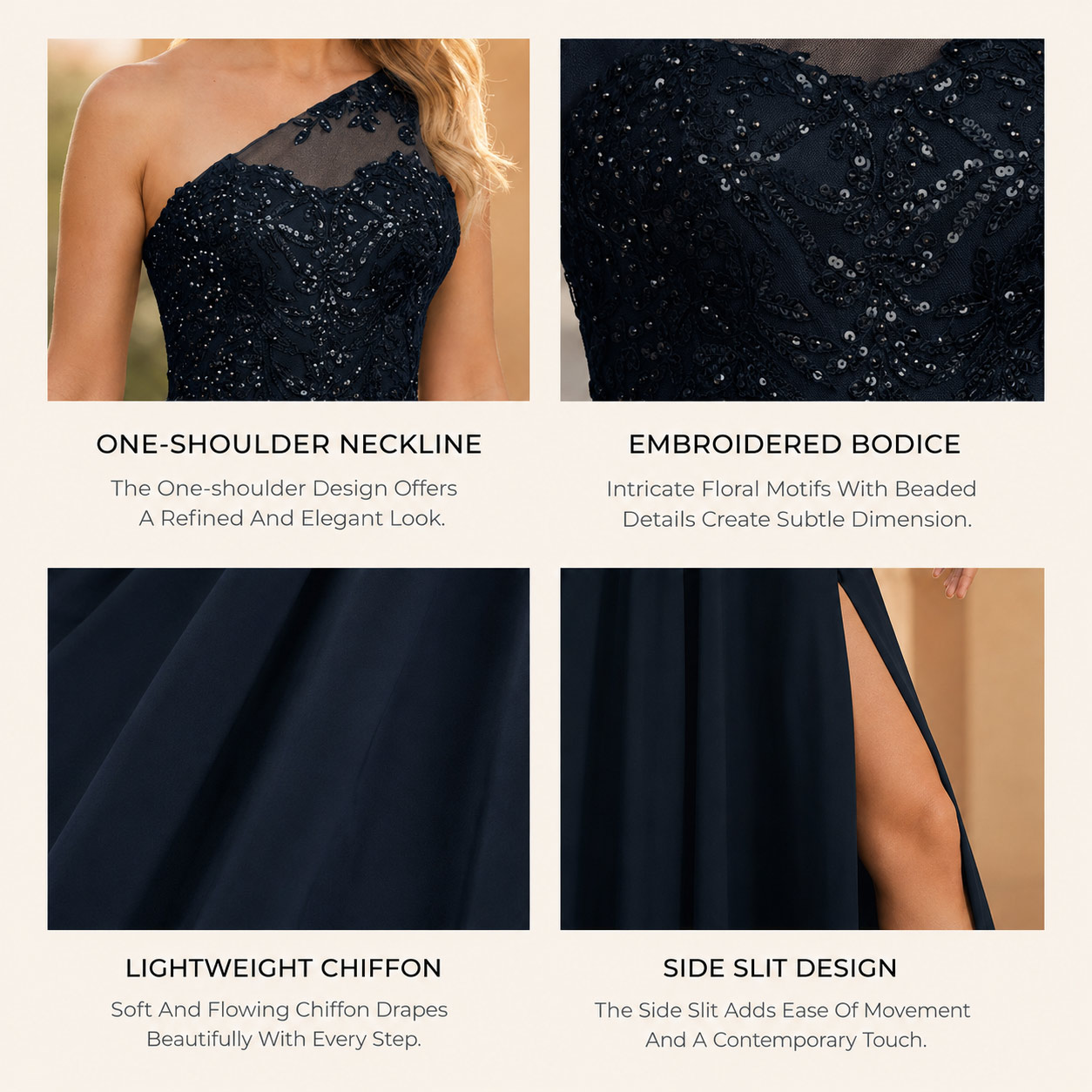 A-Line One-Shoulder Chiffon Mother Of The Bride Dresses With