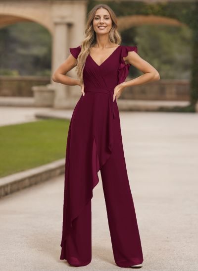 Jumpsuit/Pantsuit Chiffon(Non-Stretch) Mother Of The Bride Dresses