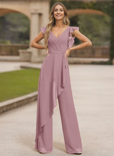 Jumpsuit/Pantsuit Chiffon(Non-Stretch) Mother Of The Bride Dresses