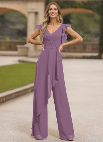 Jumpsuit/Pantsuit Chiffon(Non-Stretch) Mother Of The Bride Dresses