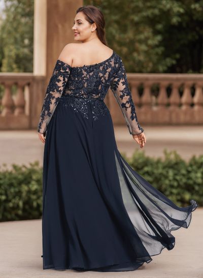 Lace Long Sleeves Asymmetrical Elegant Mother Of The Bride Dresses With Split