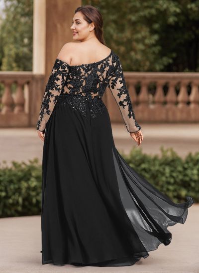 A-Line Chiffon(Non-Stretch) Mother Of The Bride Dresses With High Split