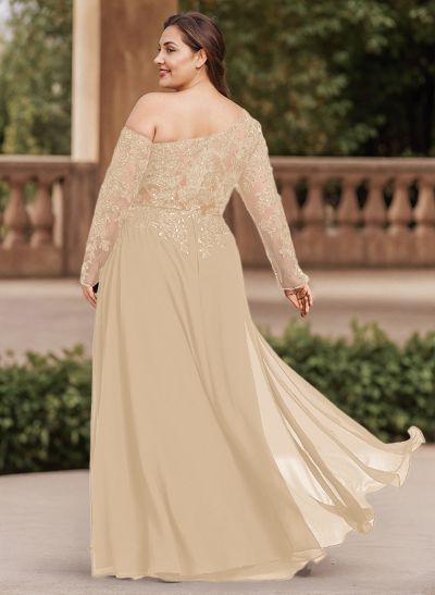 A-Line Chiffon(Non-Stretch) Mother Of The Bride Dresses With High Split