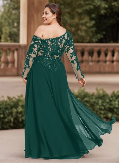 A-Line Chiffon(Non-Stretch) Mother Of The Bride Dresses With High Split