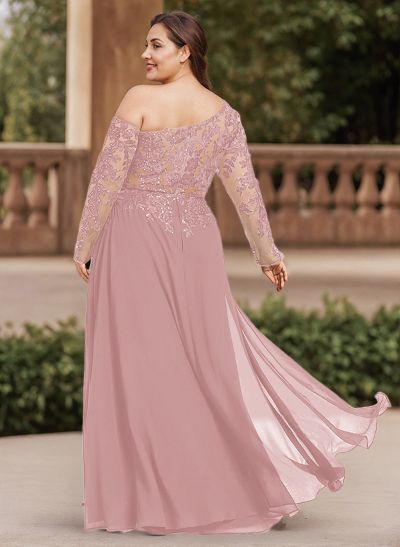 A-Line Chiffon(Non-Stretch) Mother Of The Bride Dresses With High Split