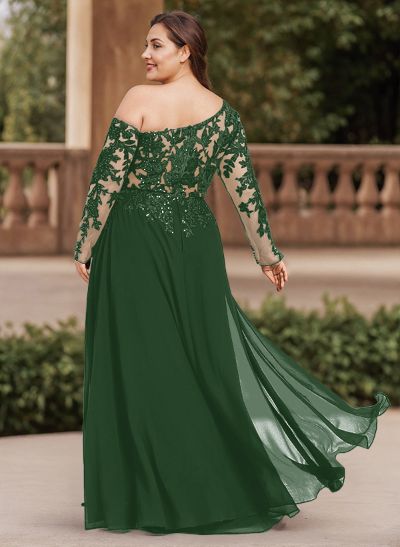 A-Line Chiffon(Non-Stretch) Mother Of The Bride Dresses With High Split