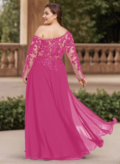 A-Line Chiffon(Non-Stretch) Mother Of The Bride Dresses With High Split