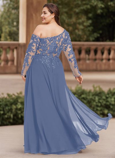 A-Line Chiffon(Non-Stretch) Mother Of The Bride Dresses With High Split