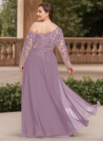 A-Line Chiffon(Non-Stretch) Mother Of The Bride Dresses With High Split