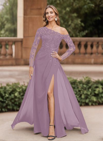 A-Line Chiffon(Non-Stretch) Mother Of The Bride Dresses With High Split