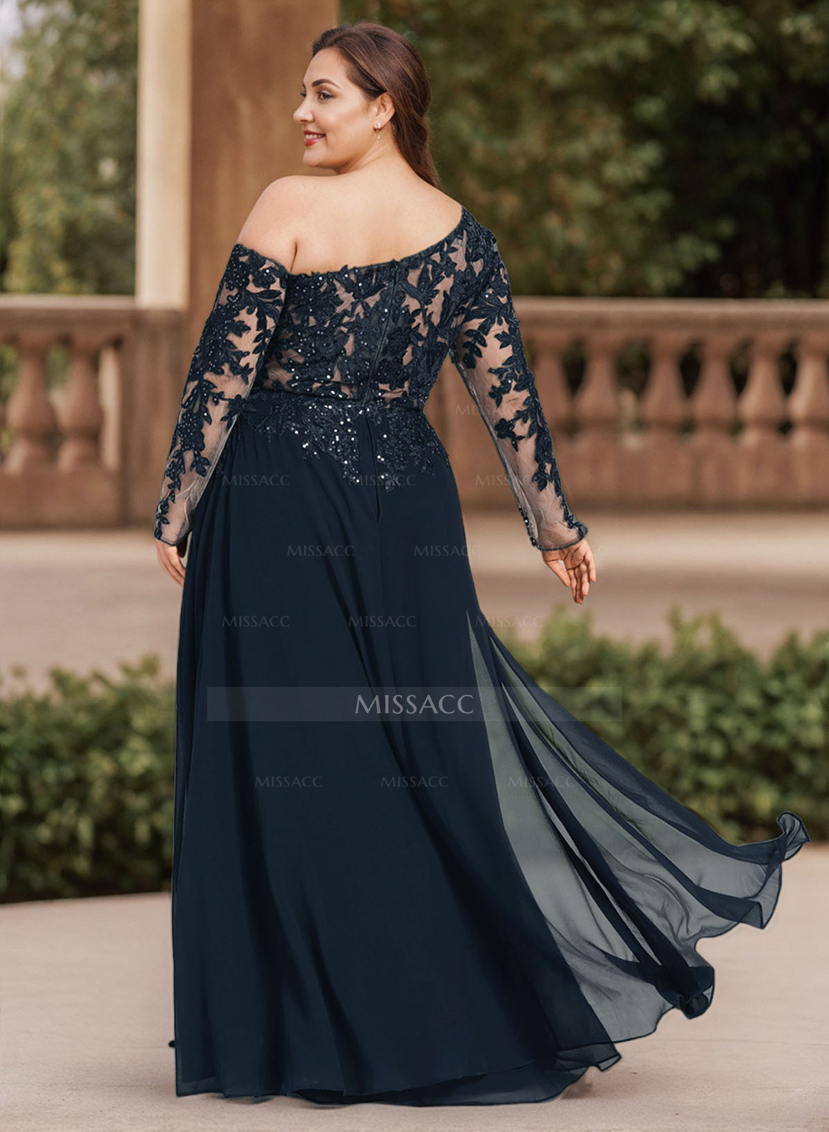 Lace Long Sleeves Asymmetrical Elegant Mother Of The Bride Dresses With Split