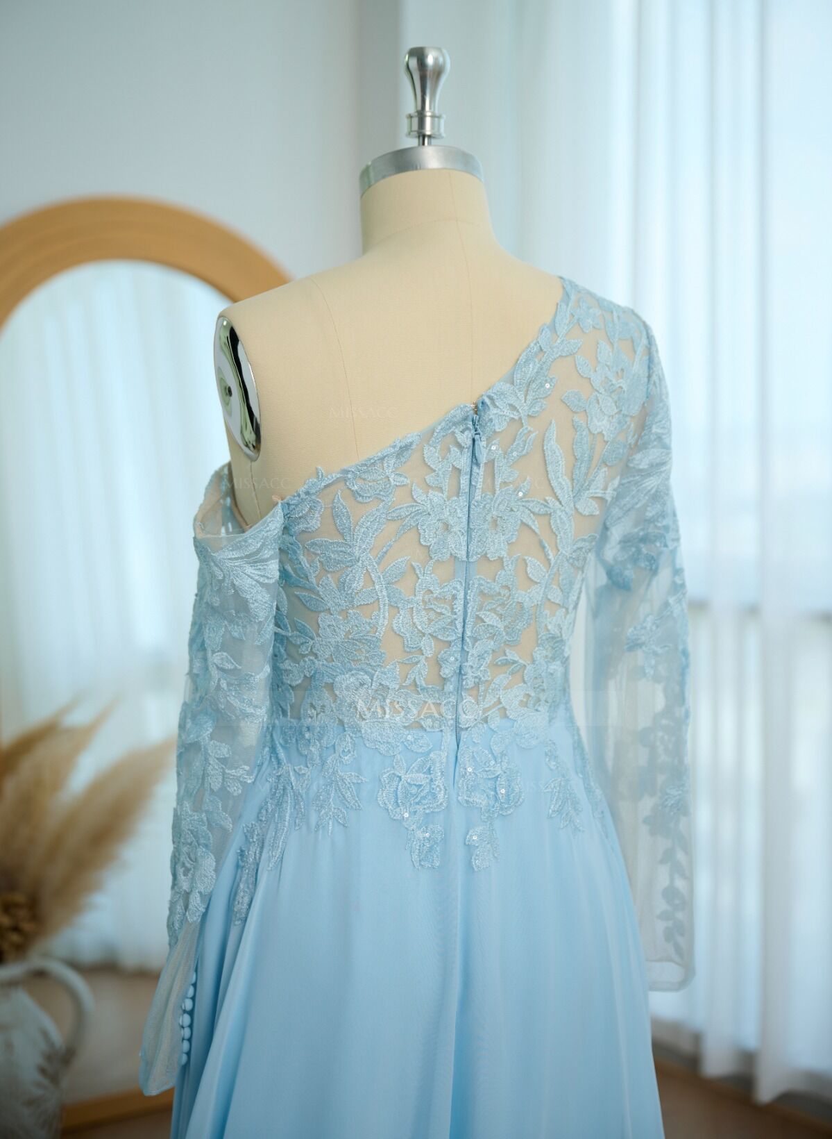 Lace Long Sleeves Asymmetrical Elegant Mother Of The Bride Dresses With Split