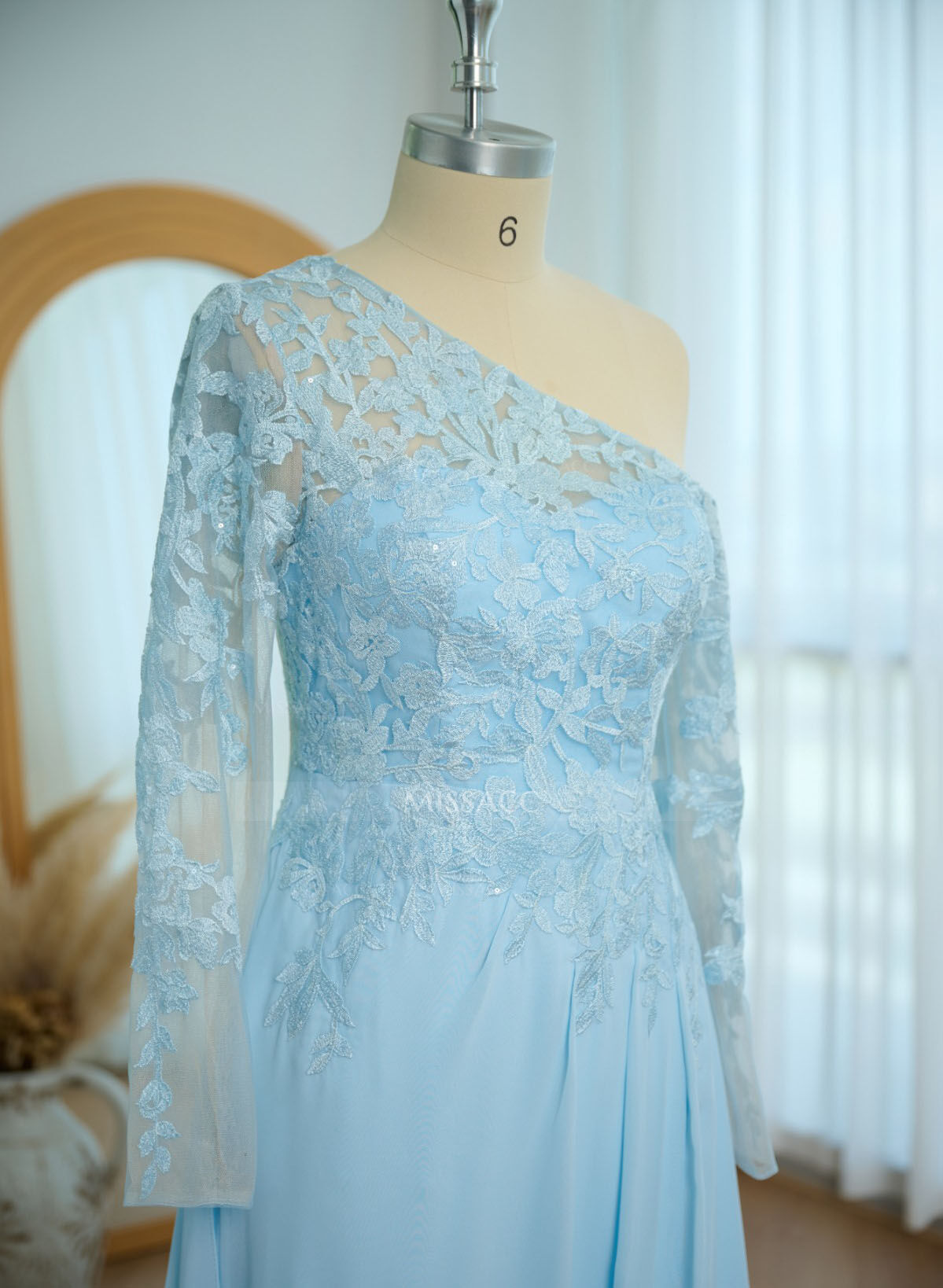 Lace Long Sleeves Asymmetrical Elegant Mother Of The Bride Dresses With Split