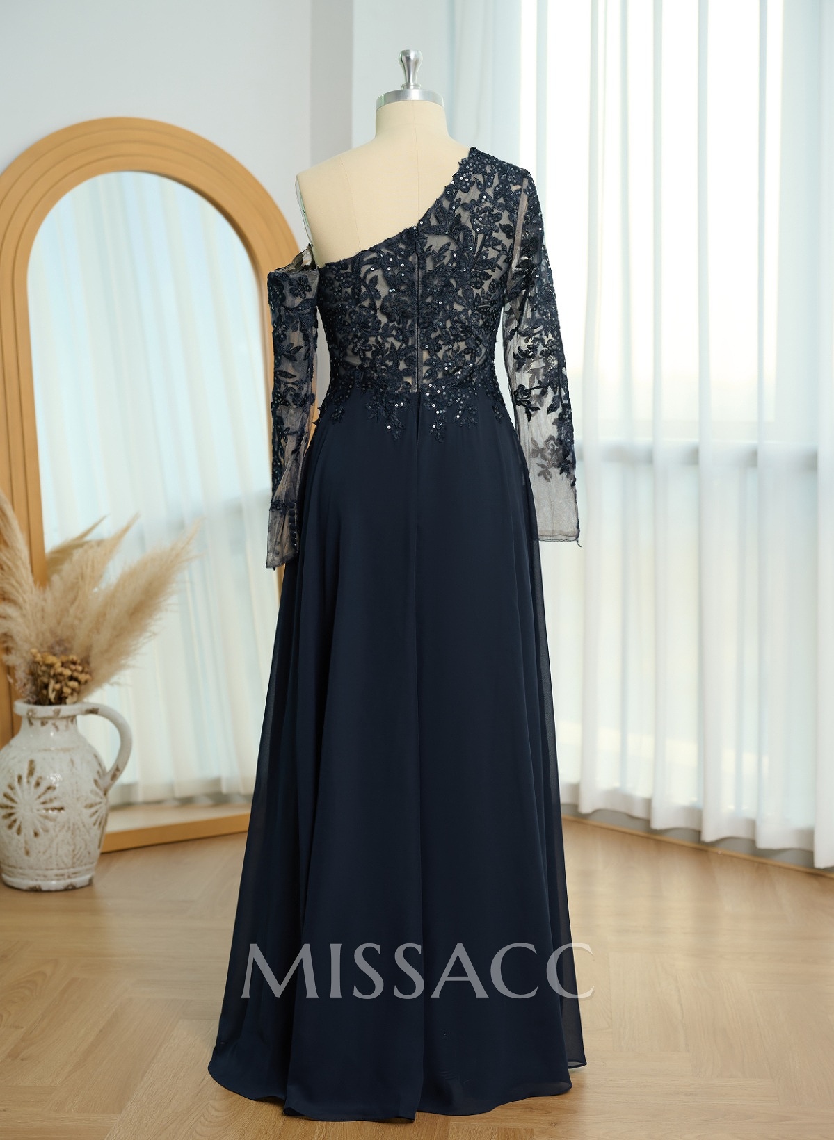 Lace Long Sleeves Asymmetrical Elegant Mother Of The Bride Dresses With Split