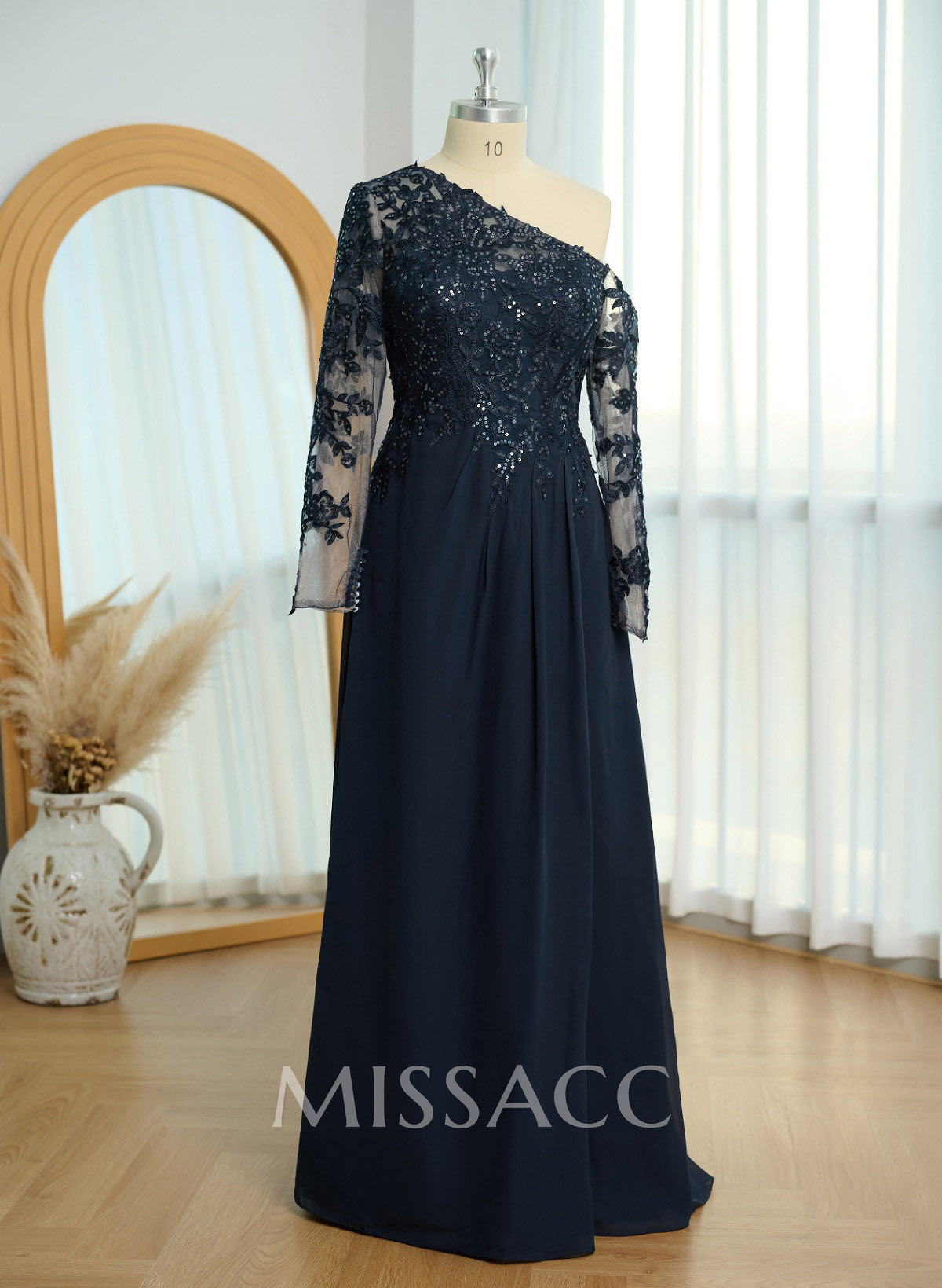 Lace Long Sleeves Asymmetrical Elegant Mother Of The Bride Dresses With Split