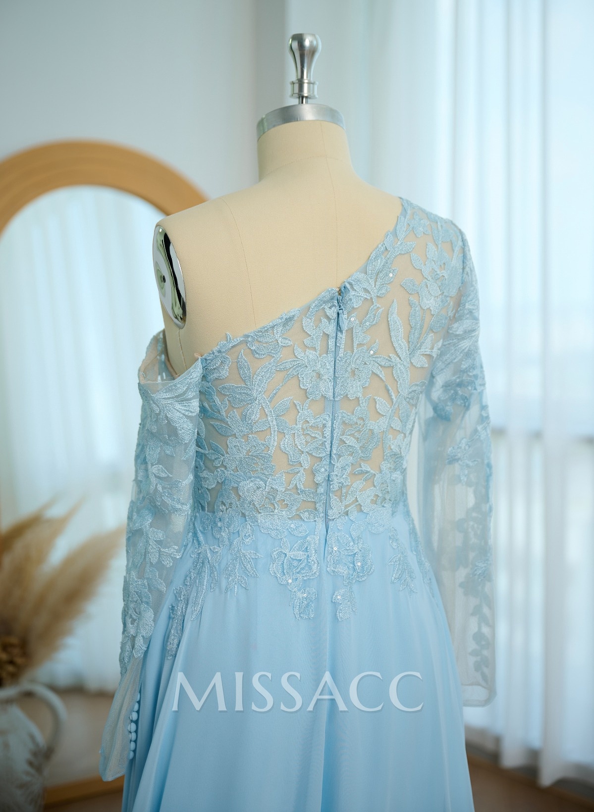 Lace Long Sleeves Asymmetrical Elegant Mother Of The Bride Dresses With Split