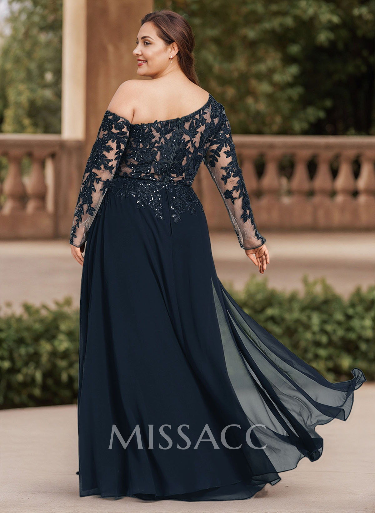 Lace Long Sleeves Asymmetrical Elegant Mother Of The Bride Dresses With Split