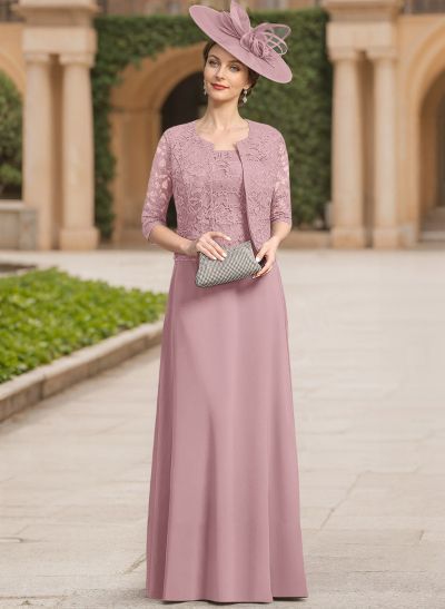 Sheath/Column Lace(Non-Stretch)/Chiffon(Non-Stretch) Mother Of The Bride Dresses With Lace