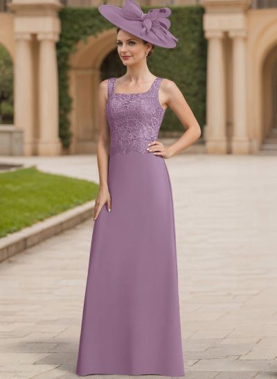 Sheath/Column Lace(Non-Stretch)/Chiffon(Non-Stretch) Mother Of The Bride Dresses With Lace