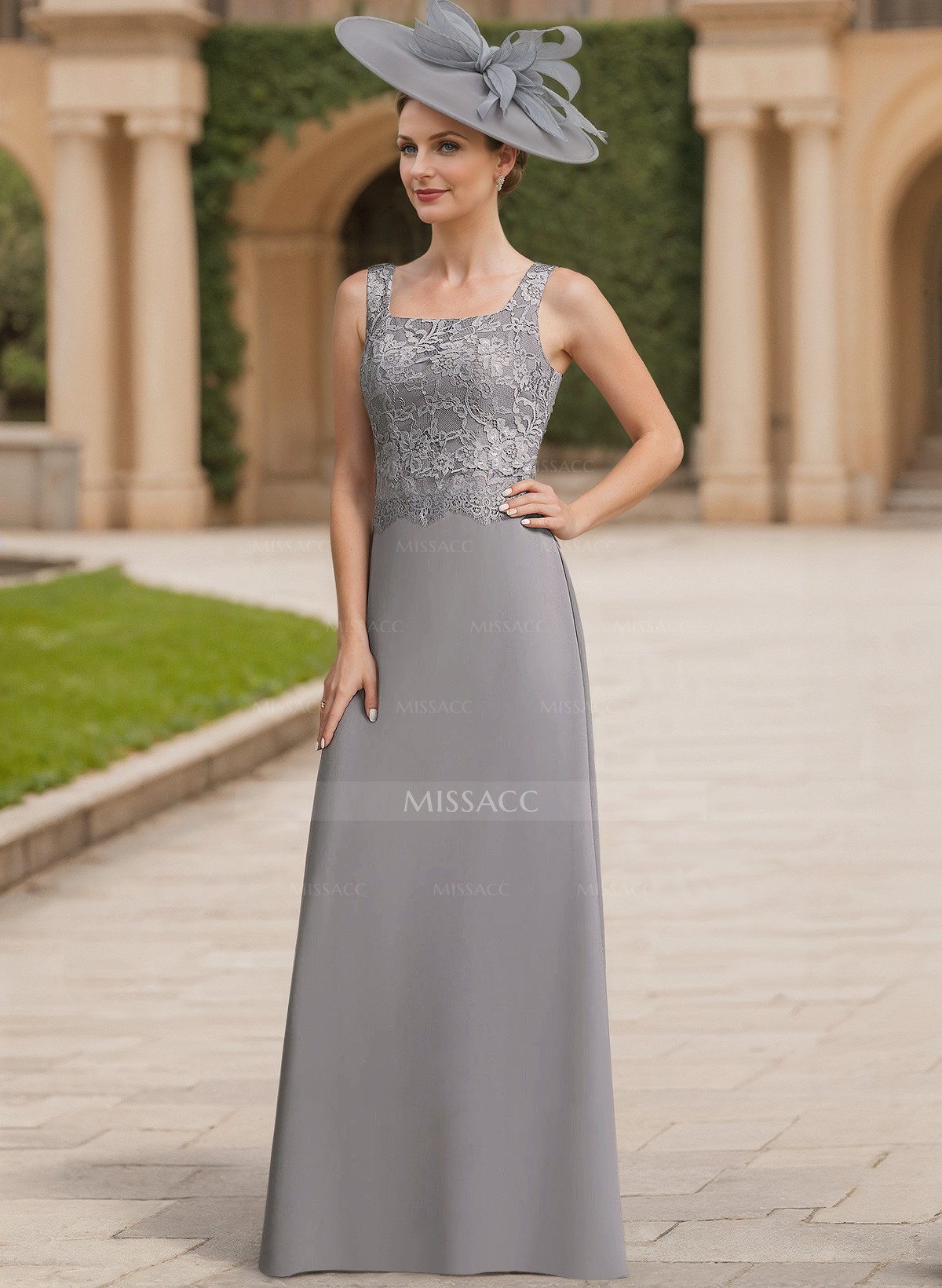 Sheath/Column Lace(Non-Stretch)/Chiffon(Non-Stretch) Mother Of The Bride Dresses With Lace