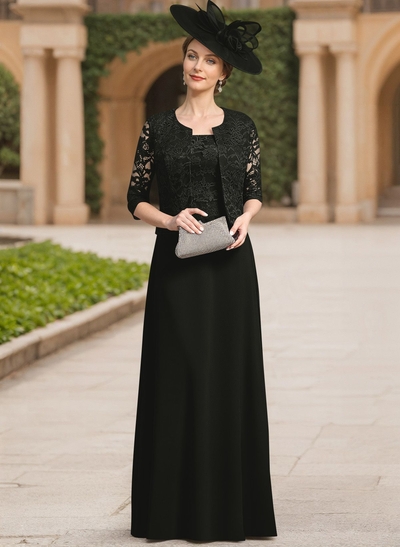 Sheath/Column Lace(Non-Stretch)/Chiffon(Non-Stretch) Mother Of The Bride Dresses With Lace