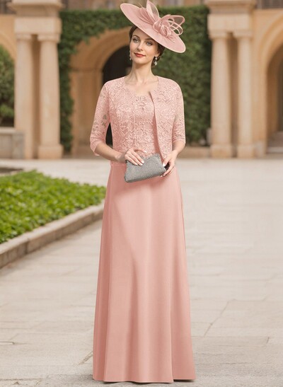 Sheath/Column Lace(Non-Stretch)/Chiffon(Non-Stretch) Mother Of The Bride Dresses With Lace